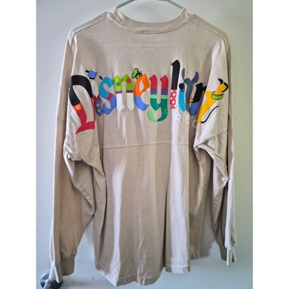 Disneyland Disney Parks Characters Spirit Jersey Beige Tan XS Long Sleeve Top